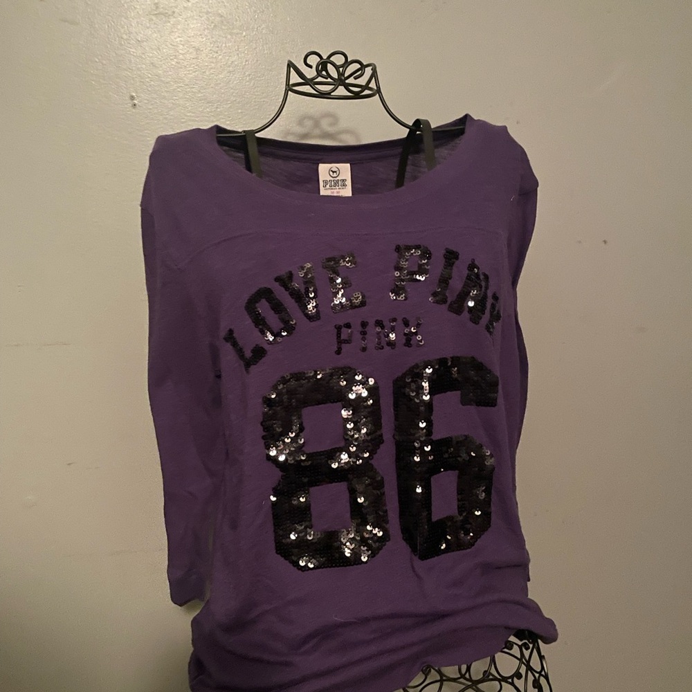 victoria’s secret quarter sleeve glittery top - Picture 1 of 3